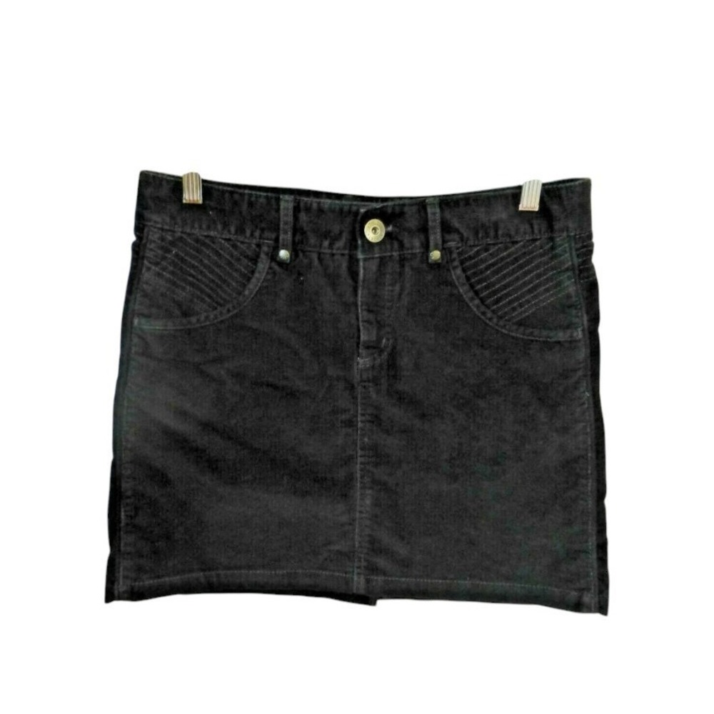 Athleta Kaleidoscope Women's 6 Skirt Fine Corduroy Black Cotton Stretch 918970